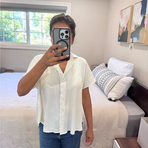 Banana Republic Factory Cream Satin Shirt